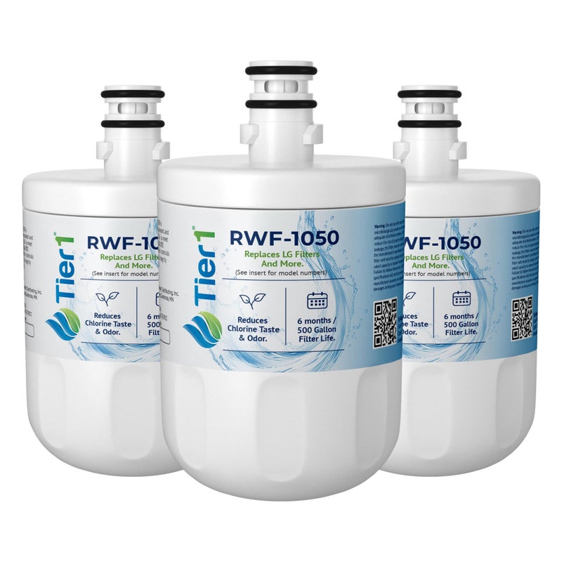 Tier1 RWF1050 5231JA2002A Refrigerator Water Filter | Replacement for LG LT500P & Kenmore 9890 Fridge Filter - Up to 18 Months Supply | Easy Install | Odor Control | Enjoy Great Tasting Water (3-pk) - Image 1
